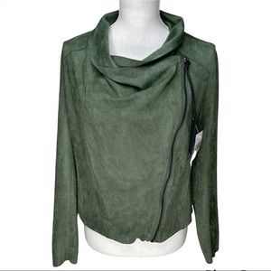 NWT Blank NYC Drape Front Faux Suede Jacket